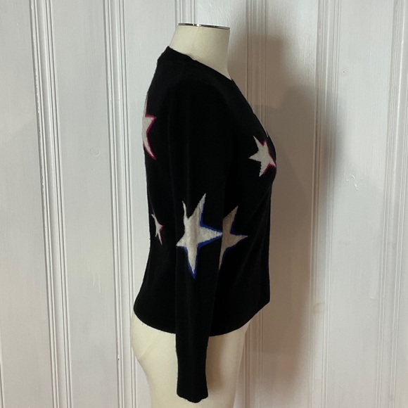 BANANA REPUBLIC Star Patterned Black Sweater - size Small - Picture 2 of 5